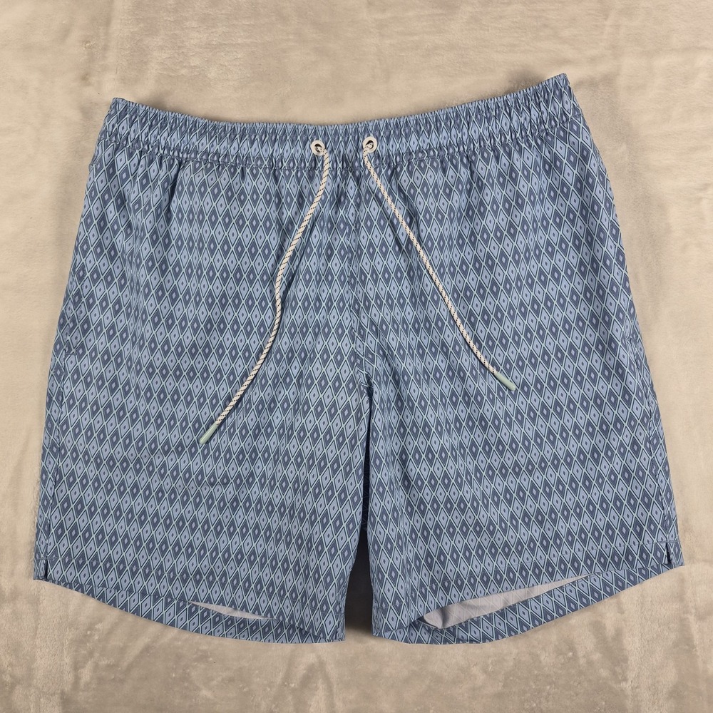Bonobos Swim Trunks Men's Medium Blue 7" Inseam Geometric Beach Pool Shorts NWT